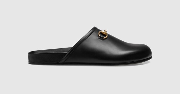 gucci leather horsebit slipper mens