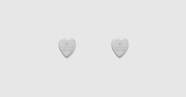 Trademark heart-shaped earrings in 925 sterling silver