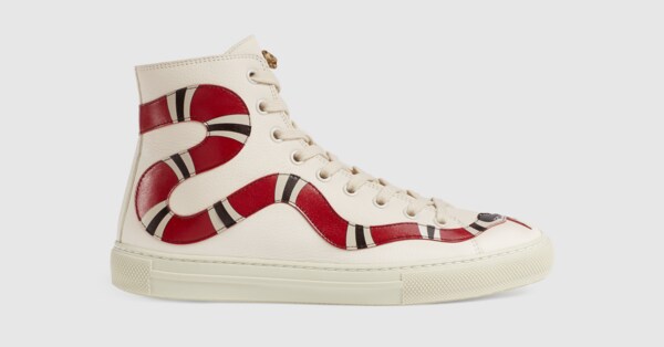 gucci snake high tops white