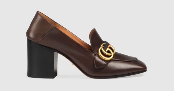 gucci stacked heel loafer