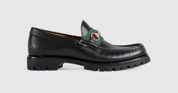 gucci rubber horsebit loafer