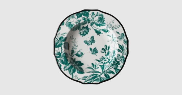 Green Herbarium Rim Soup Bowl, Set Of Two | GUCCI® US