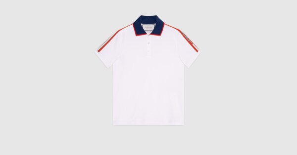 black gucci stripe polo shirt
