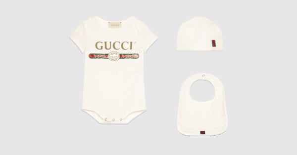ベビー〕GUCCI ロゴ コットン ギフトセット ・ホワイト コットン