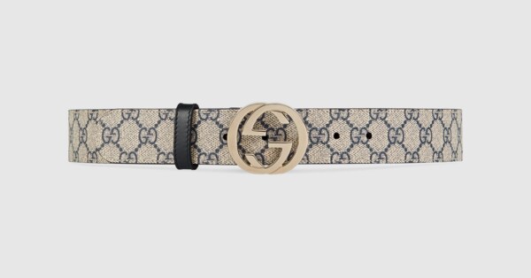 Gucci GG Supreme belt with G buckle. 3