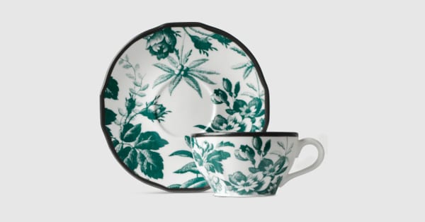 展示品♪GUCCI☆グッチ ロゴ デザイン カップ&ソーサー☆3客セット♪