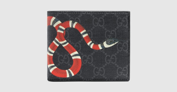 Gucci - GG Snake Print card holder, Men, Black