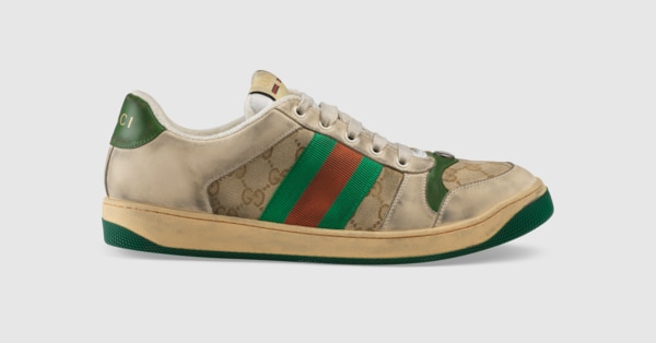 GG Canvas / White Leather Men's Screener Sneaker | GUCCI® US