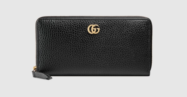 GG Marmont zip around wallet in black leather | GUCCI® CA
