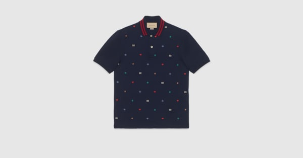 gucci embroidered polo