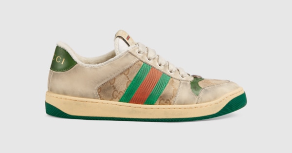 Butter Leather Women's Green Heel Screener Sneaker | GUCCI® US