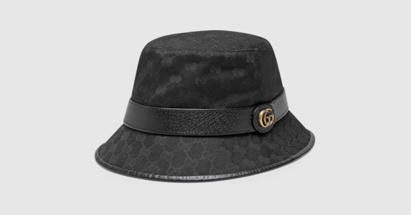 GUCCI ハット ブラック グッチ 小物ダブルG付き GGキャンバス バケットハット | GUCCI® JP