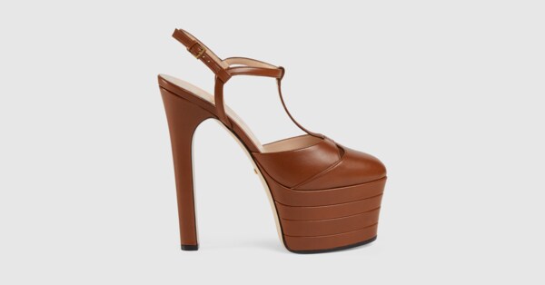 camel colored platform pumps