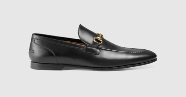 Black Leather Gucci Jordaan Loafer | GUCCI® UK