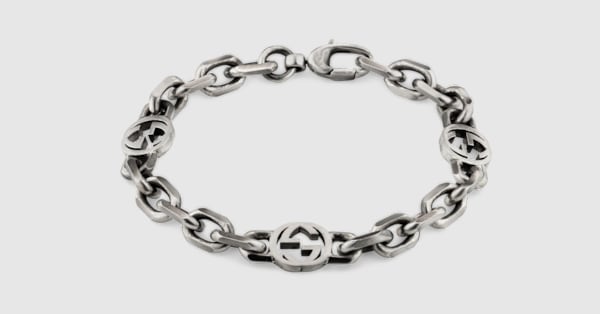 Gucci Interlocking silver bracelet in sterling silver | GUCCI® US