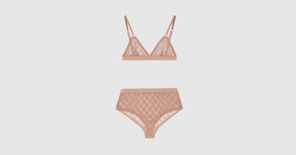 GG tulle lingerie set in pale pink GG tulle | GUCCI® US