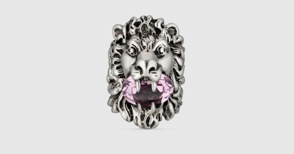 gucci black lion ring
