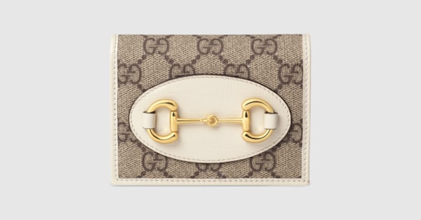 GUCCI ホワイトレザー 名刺入れ グッチ ホースビット 1955〕カードケース ウォレット (コイン