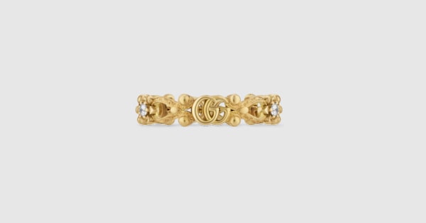 Gucci Flora 18k ring with diamonds. 6