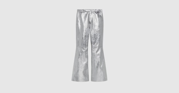 Gucci Metallic leather flare pant. 6