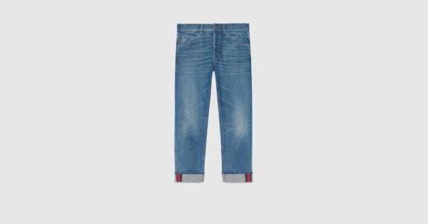 Blue Stonewashed Denim Tapered Pant 