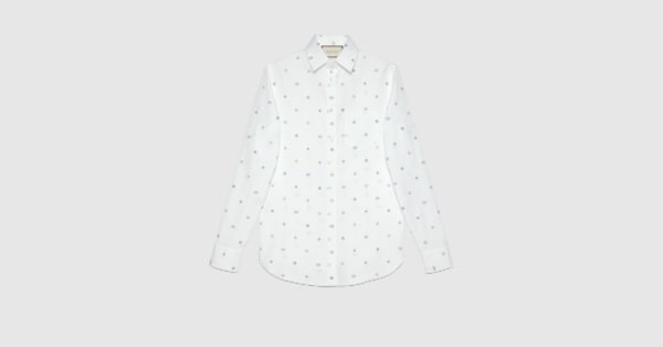 Gucci Oxford shirt with symbols fil coupé. 5