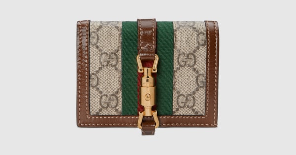 Gucci GG Supreme 1961 Jackie Card Case Wallet (SHF-Roet5l) – LuxeDH