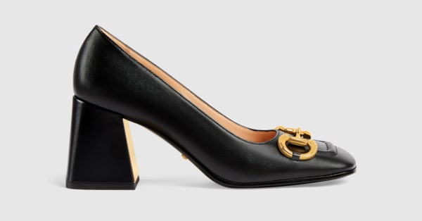 Escarpins talon moyen avec Mors pour femme en cuir noir GUCCI FR