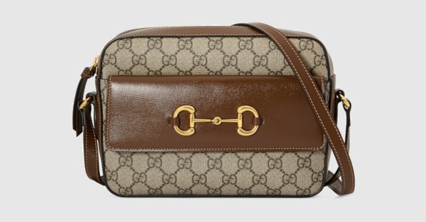 Gucci Horsebit 1955 GG Shoulder Bag in Brown - Gucci