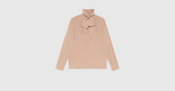 Gucci Silk crêpe shirt with self tie. 2