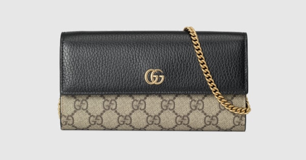 Gucci GG Marmont leather chain wallet