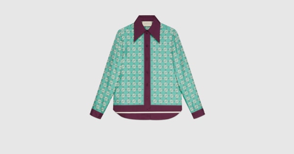 Gucci Interlocking G print silk shirt. 8