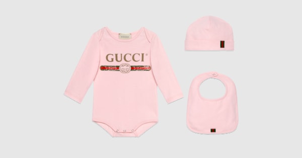 ベビー〕GUCCI ロゴ コットン ギフトセット ・ペールピンク | GUCCI公式
