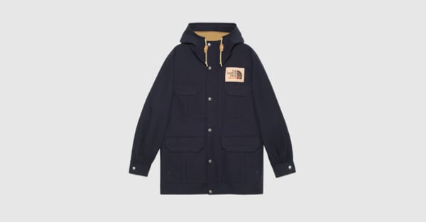 The North Face x Gucci nylon mountain jacket in navy | GUCCI® 香港