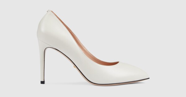 white gucci heels