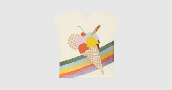 Gucci Children's cotton T-shirt with ice cream print. 4