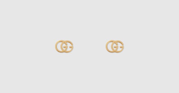 GG Running stud earrings in 18k yellow gold | GUCCI® SI