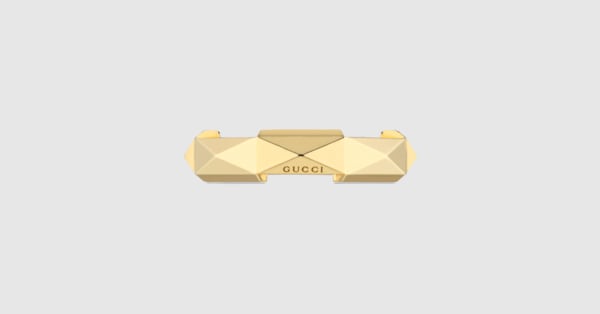 Gucci Link to Love 18k studded ring in 18k yellow gold | GUCCI® US