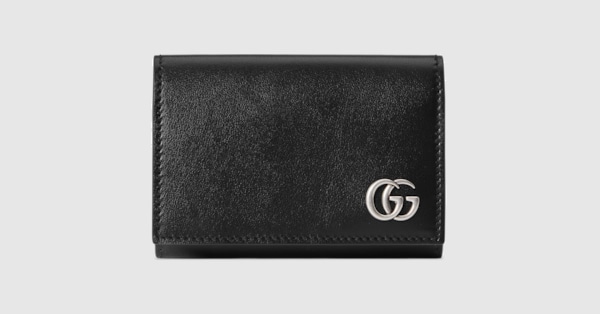 〔GGマーモント〕カードケース（名刺入れ）ブラック レザー - Gucci