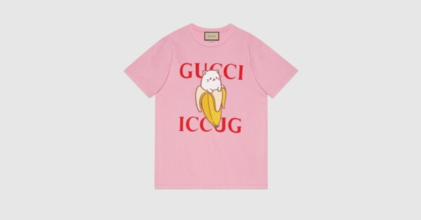 pink and white gucci shirt