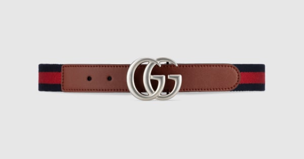 GUCCI ダブルGレザーベルト ブラック 子供 Children's belt with Double G in brown leather | GUCCI® US