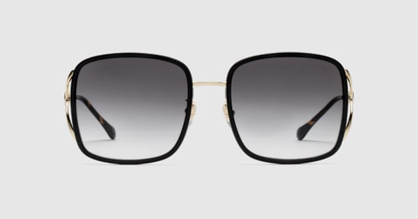 【関税込み】Gucci グレー スクエアサングラス スクエア サングラスブラック インジェクション | GUCCI公式