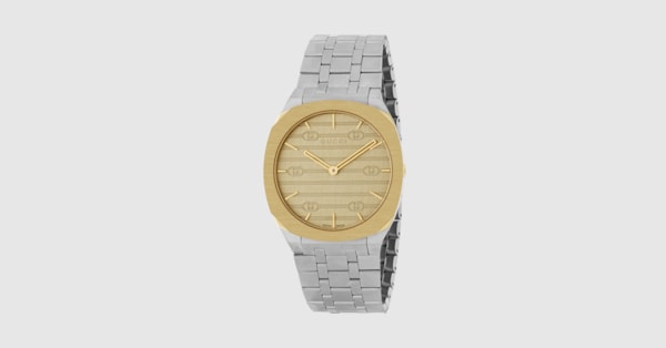 GUCCI 25H〕クオーツ スチール ゴールド ウォッチ 34 mm ・スチール