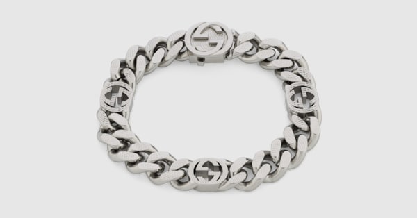 Gucci Interlocking bracelet in palladium metal | GUCCI® US
