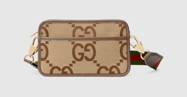 ジャンボGG ミニバッグキャメル＆エボニー GGキャンバス | GUCCI® JP