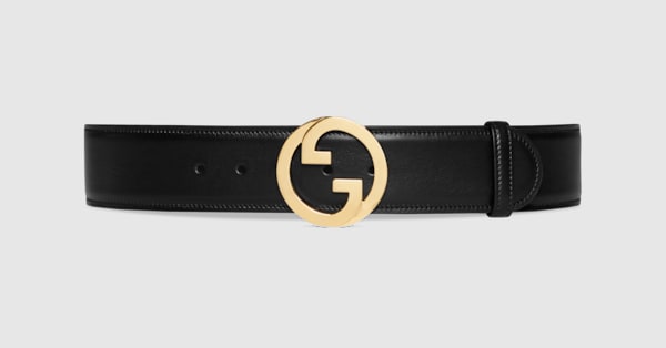Gucci Blondie wide belt in black leather | GUCCI® US