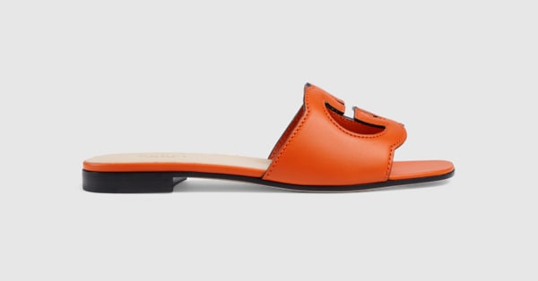 orange gucci slides womens