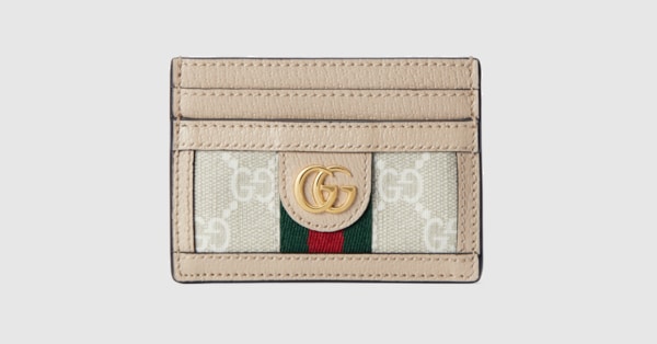 カードケース・名刺入れ Gucci Porta Carte Ophidia In Gg Supreme Ophidia card case in beige and white Supreme | GUCCI® US