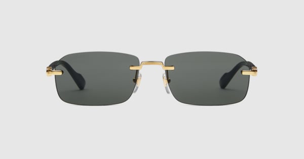 Occhiali da sole rettangolari in metallo color oro GUCCI® IT