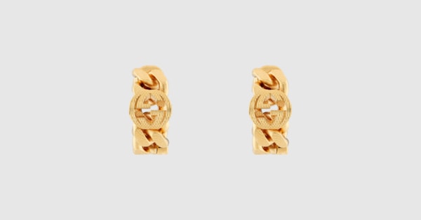 Gucci Interlocking hoop earrings in yellow gold-toned metal